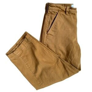 Everlane Straight Leg Crop Ankle Pants Ochre High Rise Cotton Jean 2